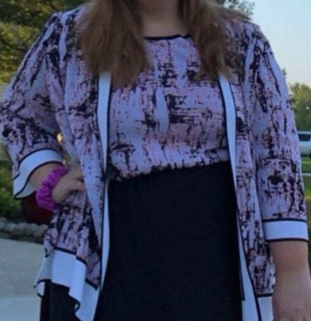 Ming Wang Plus Size Abstract Knit Cardigan And Tank Top 2-Piece Set